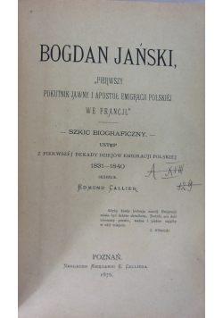 Bogdan Jański, 1876r.