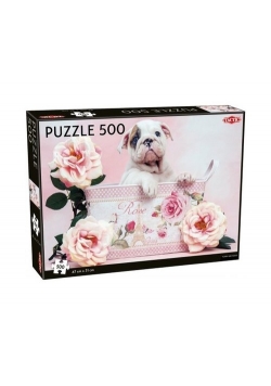 Puzzle Puppy and Roses 500