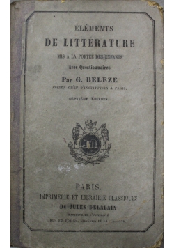 Elements de litterature 1864 r.