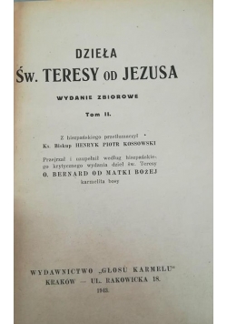 Dzieła św. Teresy od Jezusa, tom II, 1943 r.