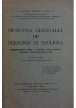 Principia Generalia de Personis in Ecclesia