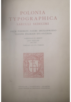 Polonia Typographica Saeculi Sedecimi IV zeszyt