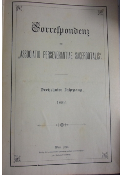 Correspondenz, 1892 r.