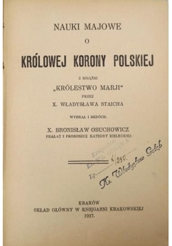 Nauki majowe o Królowej Korony Polskiej, 1927 r.