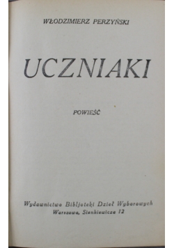Uczniaki powieść 1925 r.