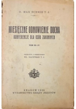 Miesięczne odnowienie ducha, t.V 1936 r.