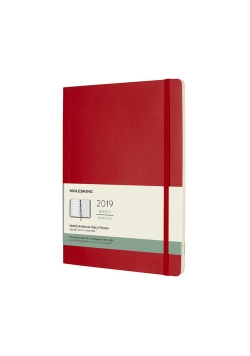 Kalendarz 2019 tygodniowy Moleskine 12M XL czerwony szkarłatny