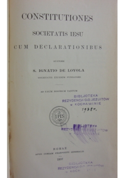 Constitutiones, 1937r.