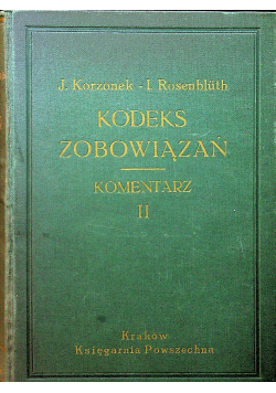 Kodeks Zobowiązań tom II 1935 r.