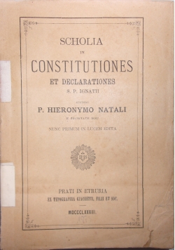 Scholia in constitutiones, 1883 r.