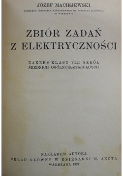 Zbiór zadań z elektryczności 1932 r