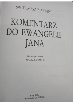 Komentarz do Ewangelii Jana
