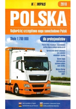 Mapa samochodowa 1:700 000 Polska 2018 dla profes.