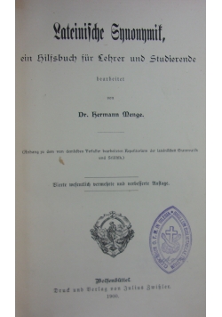 Lateinische Gnnonnmit ein hiilssbuch fur lehrer und studierente, 1900r.