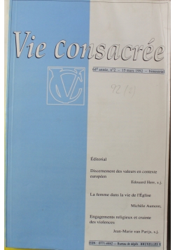 Vie consacree 64e annee N 2