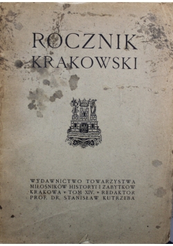 Rocznik Krakowski Tom XIV 1911 r