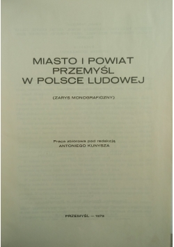 Miasto i powiat Przemyśl w Polsce ludowej
