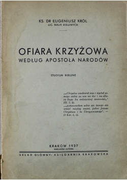 Ofiara Krzyżowa 1937 r