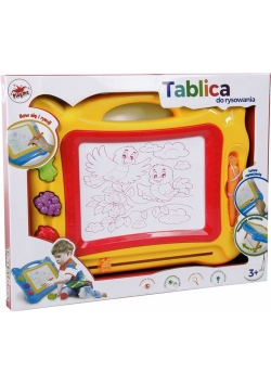 Tablica ze znikopisem z podstawką i magnesami żółta