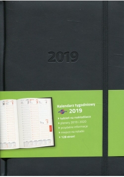 Kalendarz 2019 KK-A5TL książkowy A5 tygodniowy Lux czarny