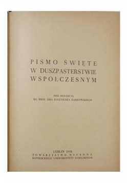 Pismo Święte w duszpasterstwie współczesnym
