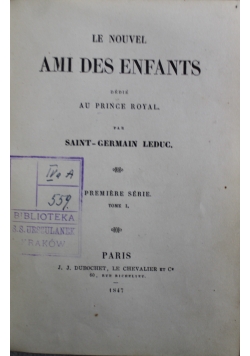 Le Nouvel Ami des Enfants 3 tomy 1847 r.
