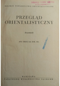 Przegląd Orientalistyczny, Numery od 1 do 4