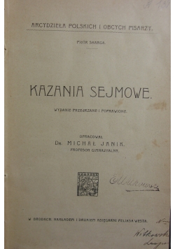Kazania Sejmowe, ok. 1925 r