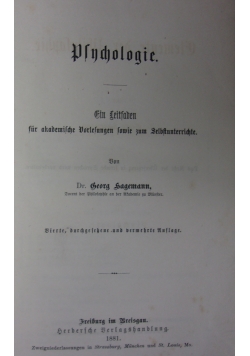 Psychologie, 1881 r.