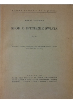 Spór o istnienie świata Tom I 1947 r.