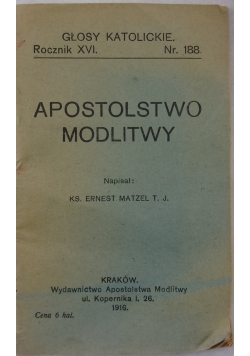 Apostolstwo Modlitwy, 1916 r.
