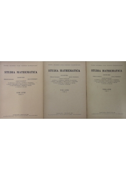 Studia Mathematica ,Tom LXVII ,cz 1 do 3