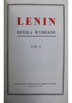 Dzieła Wybrane Tom II Lenin 1948 r.