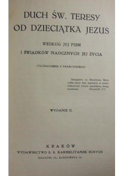 Duch św. Teresy od dzieciątka Jezus,1930r