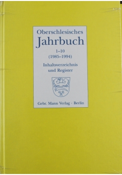 Oberschlesisches Jahrbuch 1 - 10 1985 1994 Nowa
