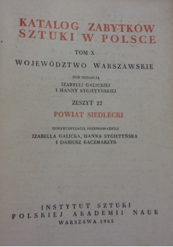 Katalog zabytków sztuki w Polsce Tom X zeszyt 22