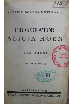 Prokurator Alicja Horn Tom 2 1934 r