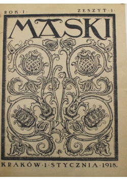 Maski literatura Sztuka i Satyra Zeszyt 1  1918 r