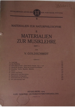 Materialen zur Musiklehre, zeszyt 2, 1924 r.