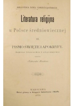Literatura religijna w Polsce średniowiecznej. Część II, 1903 r.