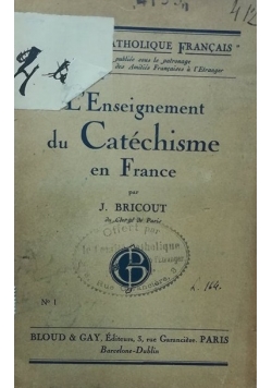 L'Enseignement du Catechisme en France, 1922 r.