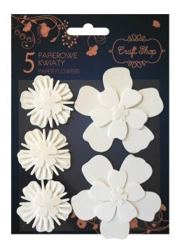 Papierowe kwiaty brokatowe CRAFT SHOP