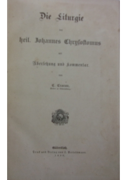 Die Liturgie des heil Johannes Chrysostomus, 1890 r.
