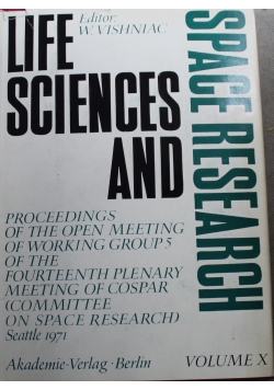 Life Sciences and Space Research volume X