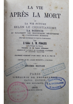 La Vie Apres La Mort 1873 r.
