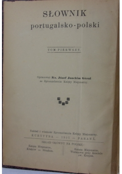 Słownik portugalsko - polski, 1927r.