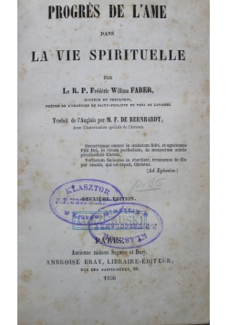 Progres de L'ame dans La Vie Spirituelle 1856 r.