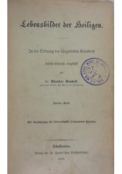 Lebensbilder der heiligen, 1865 r.