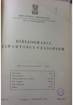 Bibliografia zawartości czasopism, zeszyt od 10 do 12