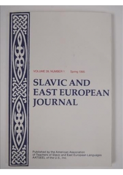 Slavic and East European Journal, Vol. 39, nr 1 (1995)